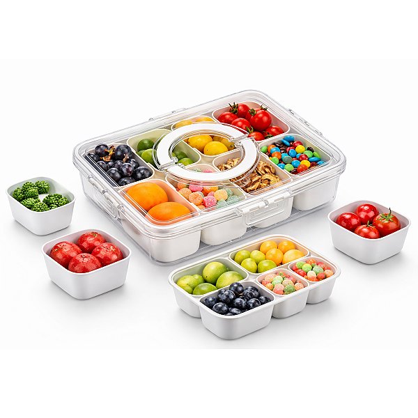 Organizador De Geladeira Grande Com Alça 8 Divisórias B-max