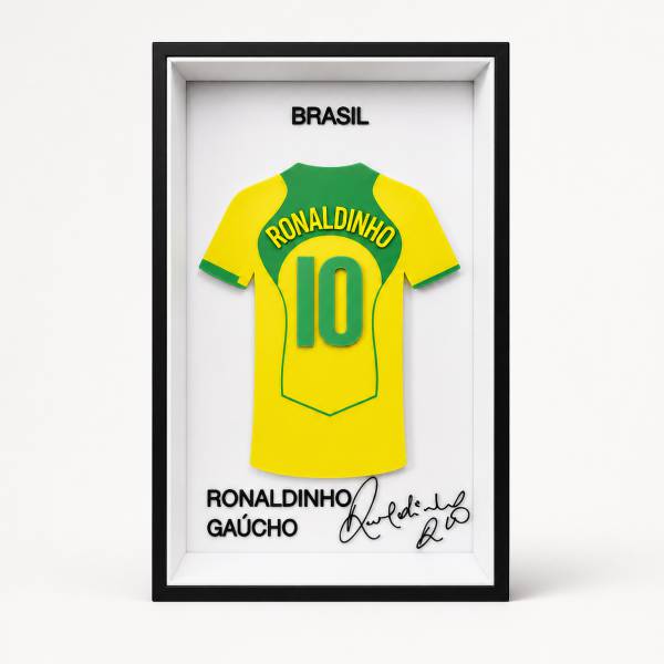 Ronaldinho 10 (Quadro Camisa 3D)