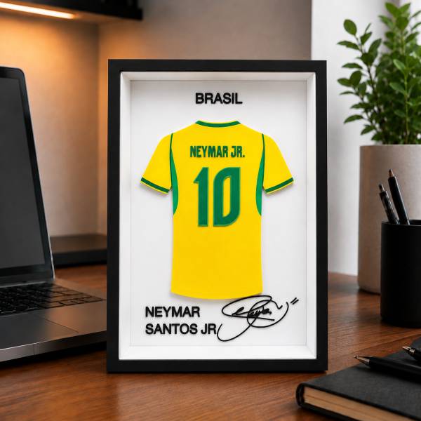 Neymar 10 - Copa do Mundo (Quadro Camisa 3D)