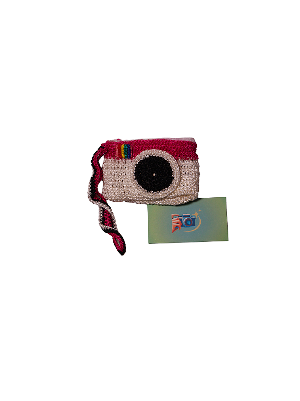 Bolsinha de Crochê Câmera Polaroid