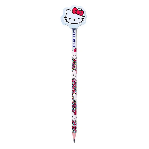 LAPIS DE ESCREVER C/ BORRACHA NA PONTA HELLO KITTY  - LEO&LEO