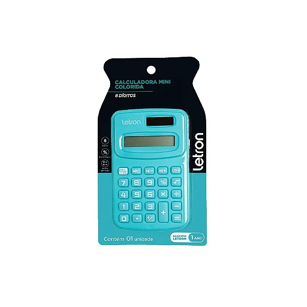 CALCULADORA 8 DIGITOS COLORIDA AZUL - LETRON