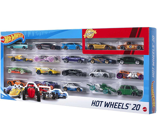 CARRO HOT WHEELS DIE-CAST PACK C/ 20 CARRINHO(S) - MATTEL