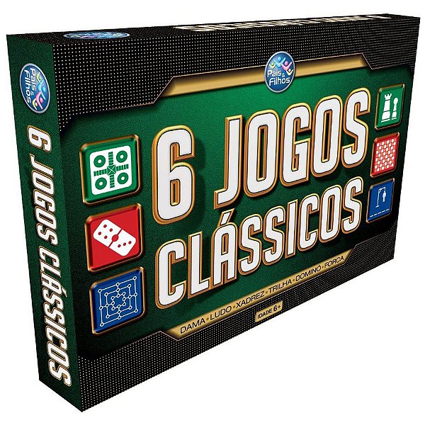 JOGO DE TABULEIRO 6 JOGOS CLASSICOS - PAIS E FILHOS