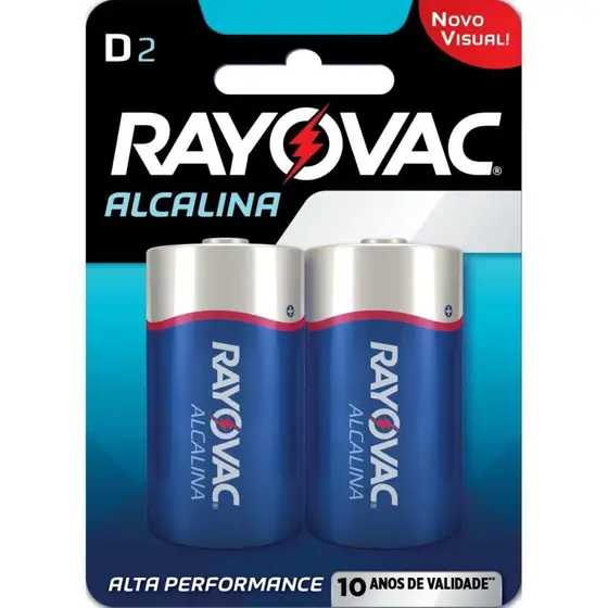 PILHA ALCALINA GRANDE D2 BLISTERS C/ 2 UNID - RAYOVAC