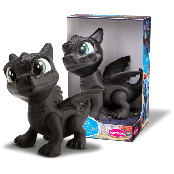BABY DRAGON PRETO 21CM - BAMBOLA