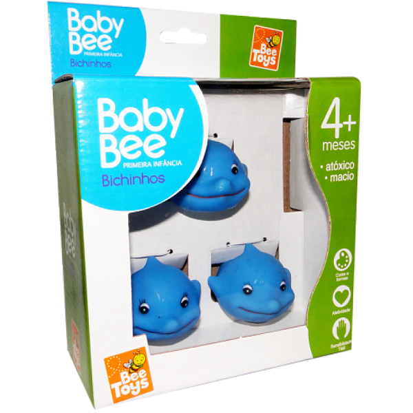 BABY BEE GOLFINHOS VINIL C/ 3 FILHOTES - BEE TOYS