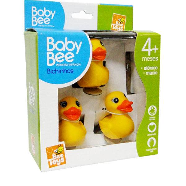 BABY BEE PATINHOS VINIL C/ 3 FILHOTES - BEE TOYS