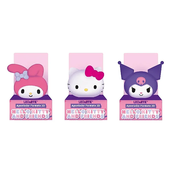 APONTADOR FORMATO 3D HELLO KITTY E AMIGOS SORTIDO - LEOARTE