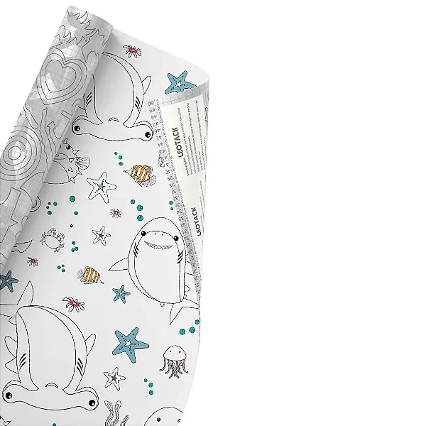 AUTO ADESIVO PARA COLORIR FUNDO DO MAR - LEOARTE