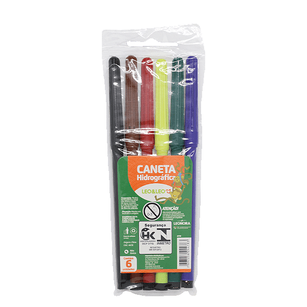 CANETINHA HIDROGRÁFICA COM 06 CORES - LEO&LEO
