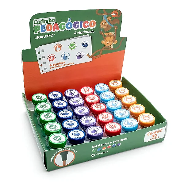 CARIMBO PEDAGÓGICO AUTOTINTADO 6 ESTAMPAS - LEO&LEO