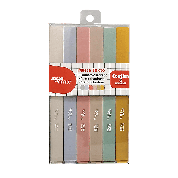 ESTOJO MARCA TEXTO C/ 6 CORES - JOCAR OFFICE