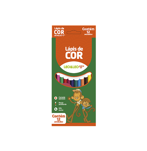 LAPIS DE COR RESINA REDONDO FLEX COM 12 CORES - LEO&LEO