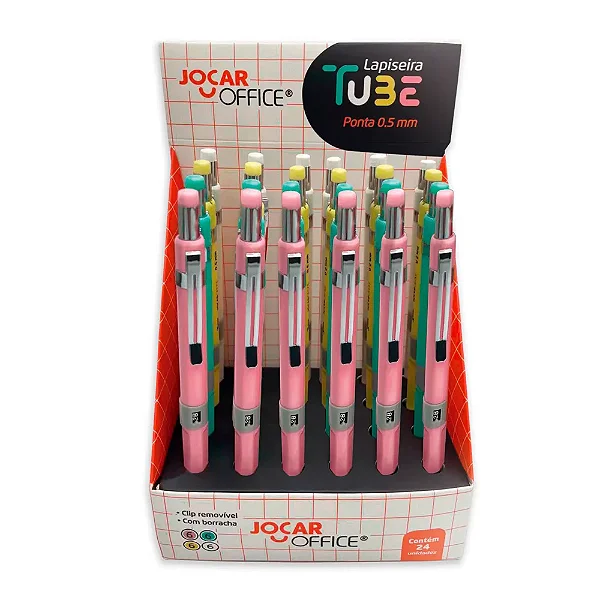 LAPISEIRA TUBE 0.5MM CORES MISTAS - JOCAR OFFICE
