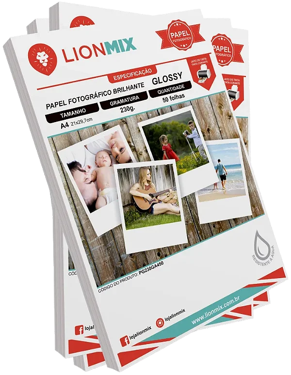 PAPEL FOTOGRAFICO BRILHANTE GLOSSY 230G - A4