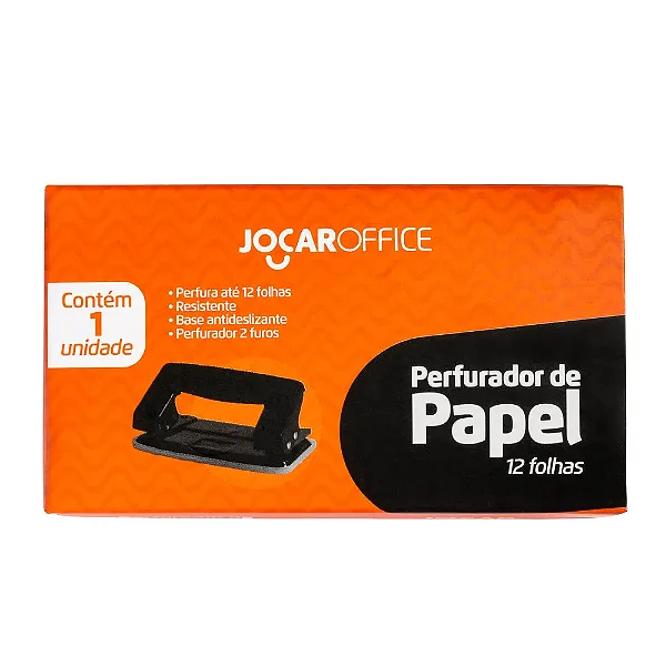 PERFURADOR DE METAL 2 FUROS PARA 12 FOLHAS - JOCAR OFFICE