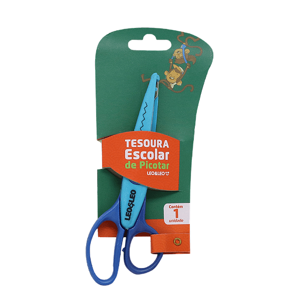 TESOURA ESCOLAR DE PICOTAR PLASTICO - LEO&LEO