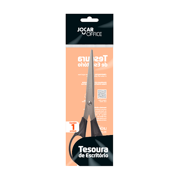 TESOURA ESCRITORIO INOX 19,5CM - JOCAR OFFICE
