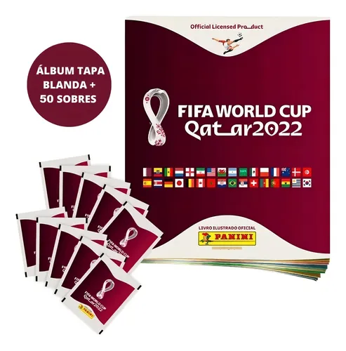 ALBUM DE FIGURINHAS COPA DO MUNDO 2022 ALBUM + 10 ENVELOPES - PANINI