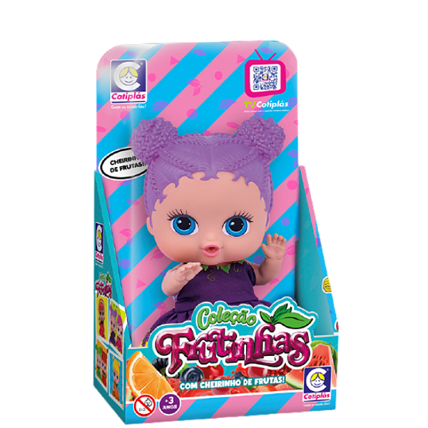 BONECA COL. FRUTINHAS UVA 23,5CM - COTIPLAS