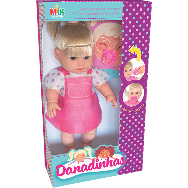 BONECA DANADINHAS LOIRA 42CM - MILK BRINQUEDOS