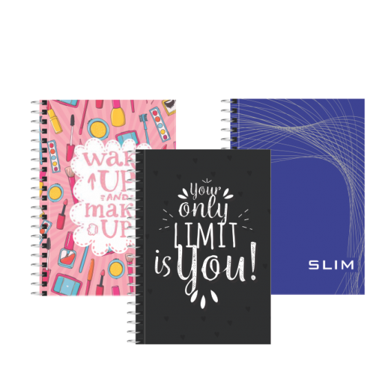 CADERNETA ESPIRAL CAPA DURA 1/8 COM 80 FOLHAS - ROMITEC