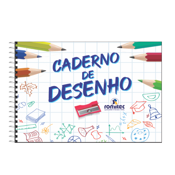 CADERNO DE DESENHO CAPA FLEXIVEL COM 96 FOLHAS - ROMITEC