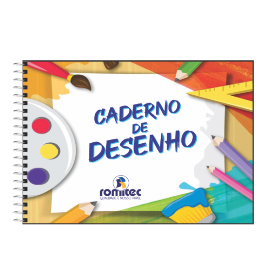 CADERNO DE DESENHO ESPIRAL CAPA DURA COM 60 FOLHAS - ROMITEC