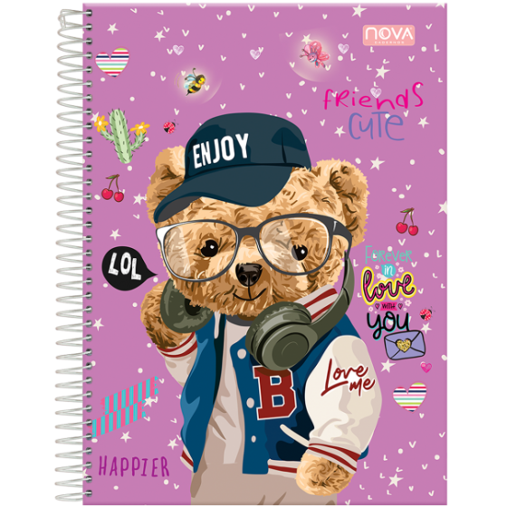 CADERNO ESPIRAL CAPA DURA 1 MATERIA COM 80 FOLHAS FRIENDS CUTE - NOVA CADERNOS