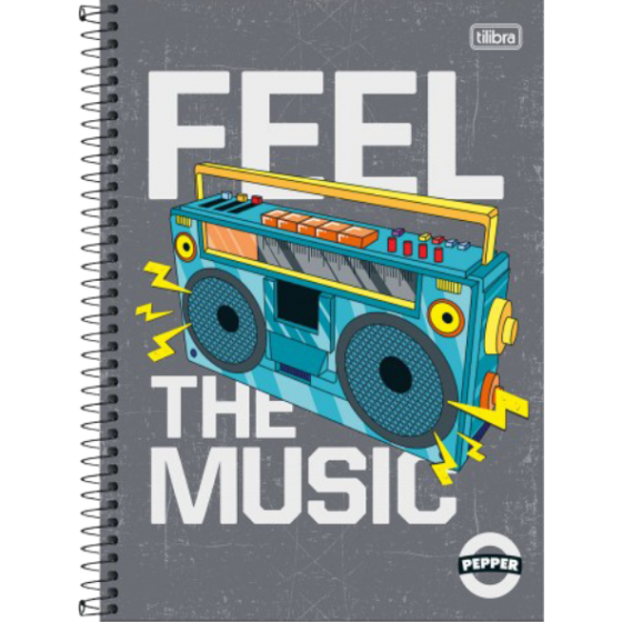 CADERNO ESPIRAL CAPA DURA 10 MATERIAS COM 160 FOLHAS PEPPER MASCULINO - TILIBRA