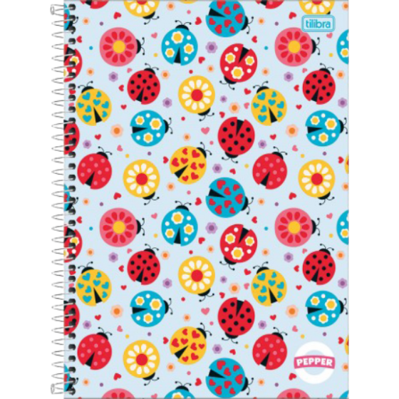 CADERNO ESPIRAL CAPA DURA 16 MATERIAS COM 256 FOLHAS PEPPER FEMININO - TILIBRA