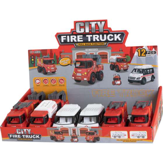 CARRINHO BOMBEIRO PULL BACK - ROTOBRINQ