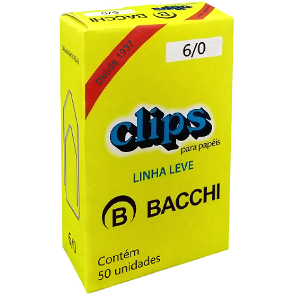 CLIPS GALVANIZADO 6/0 C/ 50 UNIDADES - BACCHI