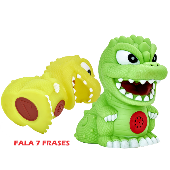 DINO COFRE 7 FRASES NA BOLHA 35CM - SEVEN TOYS