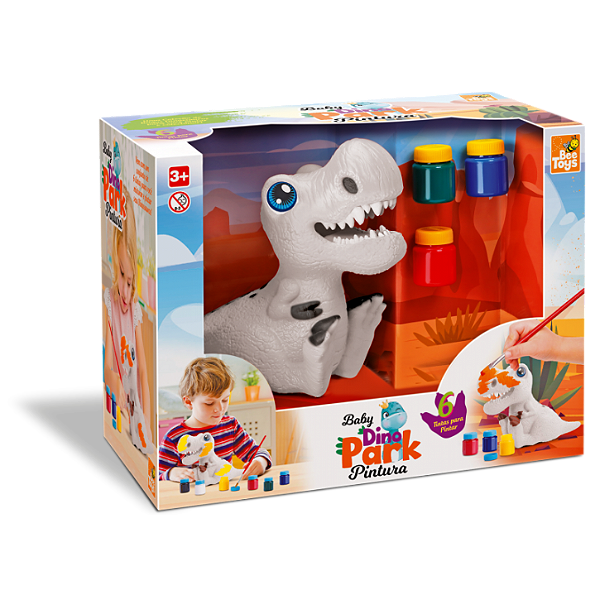 DINOSSAURO BABY DINO PARK PINTURA COM GUACHE 29CM - BEE TOYS