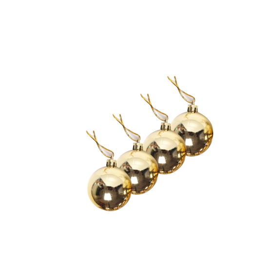 ENFEITE DE NATAL - NATAL BOLA LISA 5CM NTB1003 DOUR C/4 - RIO DE OURO