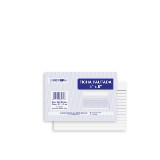 FICHA PAUTADA 4X6 C/ 100 FOLHAS - SIDGRAPH