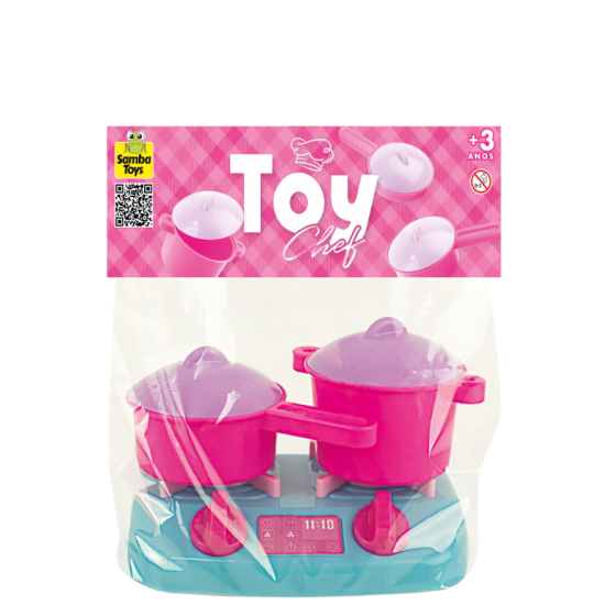 FOGAO + 2 PANELINHAS TOY CHEF 29CM - SAMBA TOYS