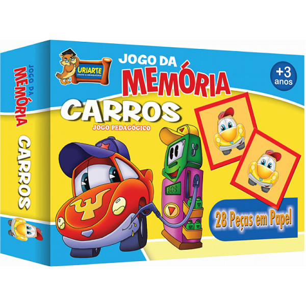 JOGO MEMORIA CARTAO CARROS 28 PECAS - URIARTE