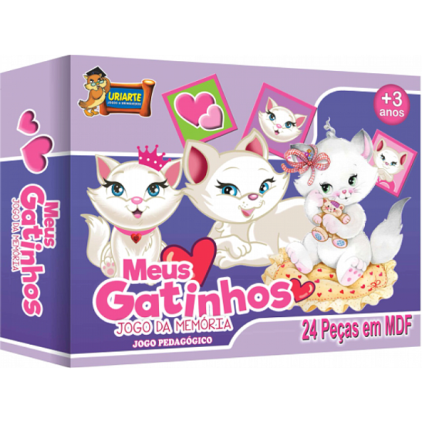 JOGO MEMORIA CARTAO MEUS GATINHOS 28 PECAS - URIARTE