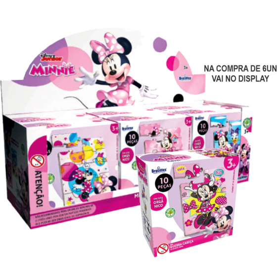 MINI QUEBRA-CABECA MINNIE MADEIRA 10 PECAS - BRASILFLEX