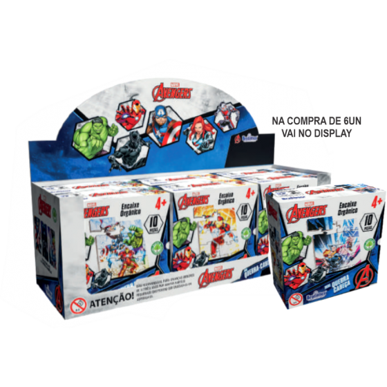 MINI QUEBRA-CABECA VINGADORES MADEIRA 10 PECAS - BRASILFLEX