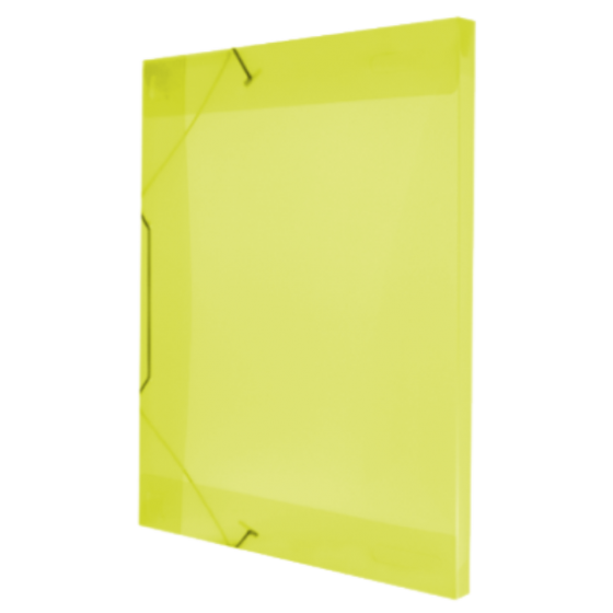 PASTA COM ELASTICO TRANSPARENTE 40MM AMARELA - ACP