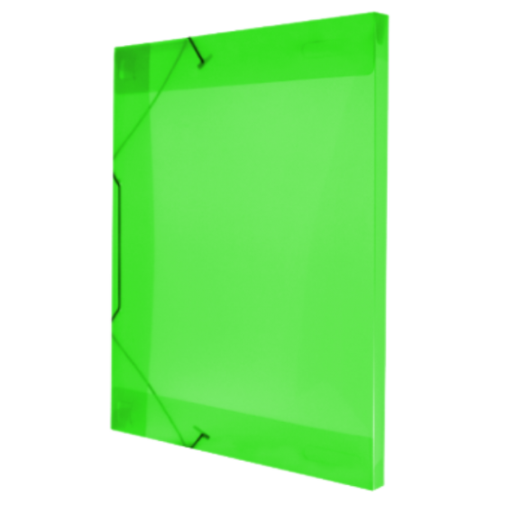 PASTA COM ELASTICO TRANSPARENTE 40MM VERDE - ACP