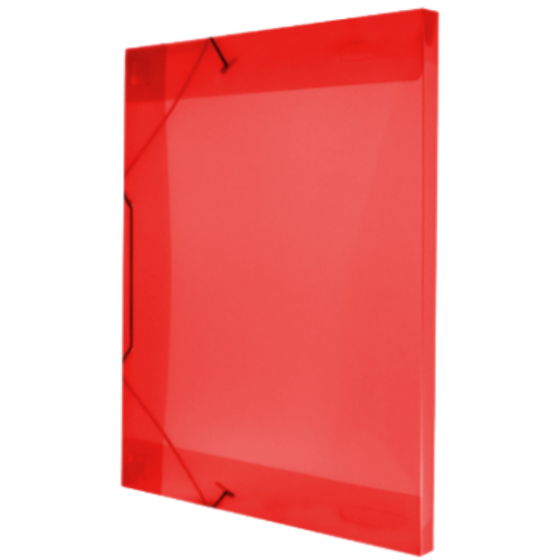 PASTA COM ELASTICO TRANSPARENTE 40MM VERMELHA - ACP