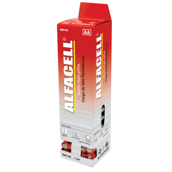 PILHA COMUM ALFACELL AA C/ 4 UNIDADES - ALFACELL