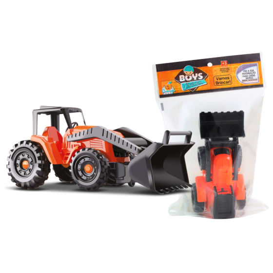 TRATOR FARM NA SOLAPA 33CM - ORANGE TOYS