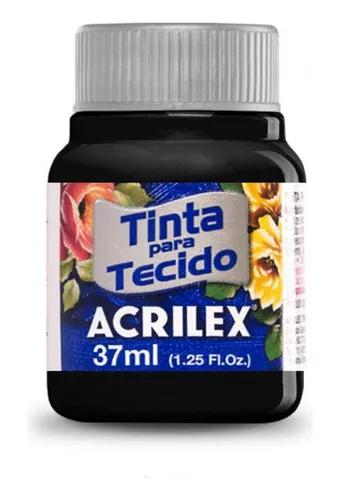 TINTA TECIDO FOSCA PRETO 37ML - ACRILEX