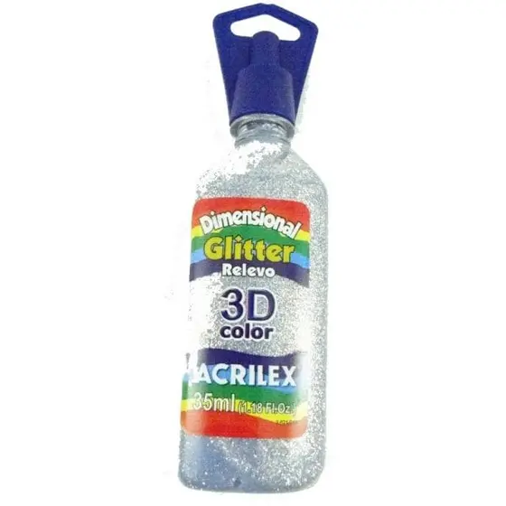 TINTA DIMENSIONAL GLITTER PRATA - ACRILEX